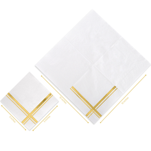 Load image into Gallery viewer, Gold on White Disposable Cocktail Napkins, 100 Pack