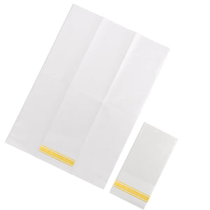 Fanxyware Gold Foil on White Disposable Dinner Napkins - 50 Pack, 8" x 4", Soft Fluff Pulp - Airlaid Paper - Style Name: Bold Bliss