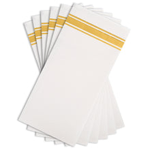Load image into Gallery viewer, Fanxyware Gold Foil on White Disposable Dinner Napkins - 50 Pack, 8&quot; x 4&quot;, Soft Fluff Pulp - Airlaid Paper - Style Name: Bold Bliss